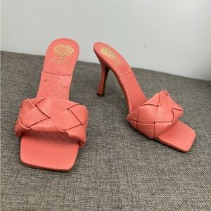 Vince Camuto Coral Braided Heels Coral